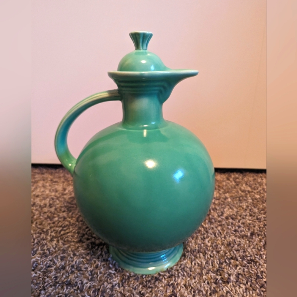 fiesta 1936-1946 Vintage FIESTA Carafe With Cork Top In Original Green Glaze